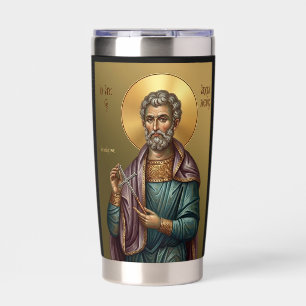 Botella Aislada Icono ortodoxo de San Aquiles el Jeromártir