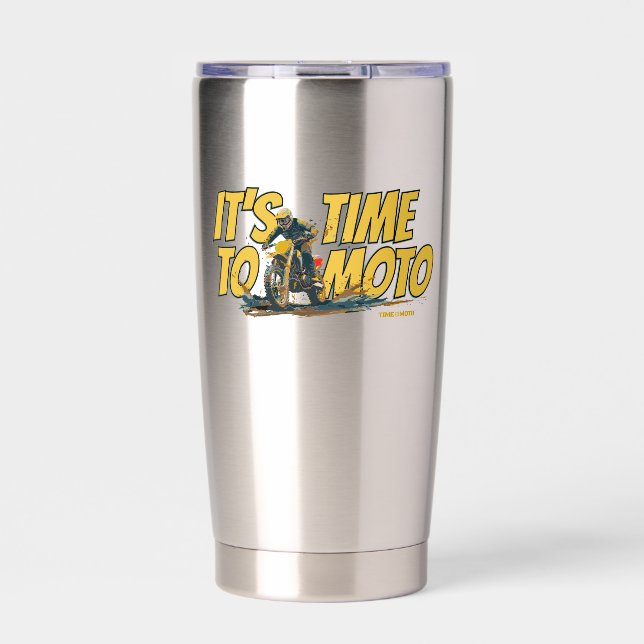 Botella Aislada It's Time to Moto Dirt Bike Insulated Tumbler (Frente)