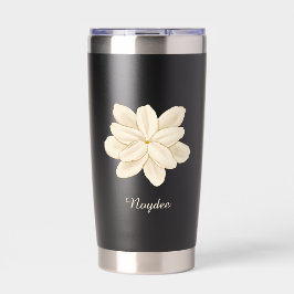 Botella Aislada Jasmine Flor Blanca Nombre Elegante