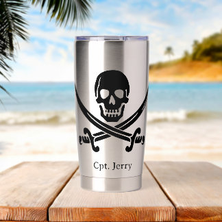 Botella Aislada Jolly Roger Pirata Personalizado