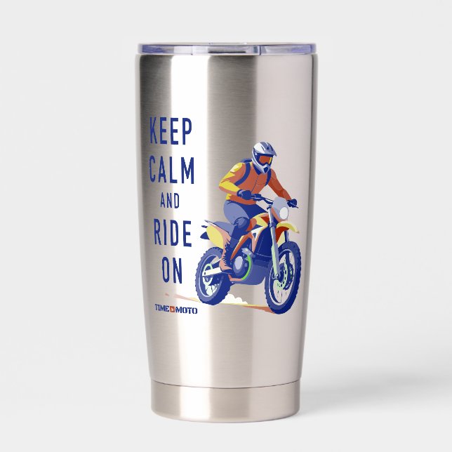 Botella Aislada Keep Calm and Ride On Dirt Bike Insulated Tumbler (Frente)