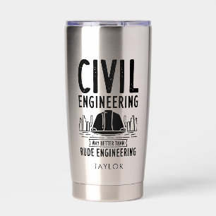 Botella Aislada La ingeniería civil es mejor que la ingeniería des