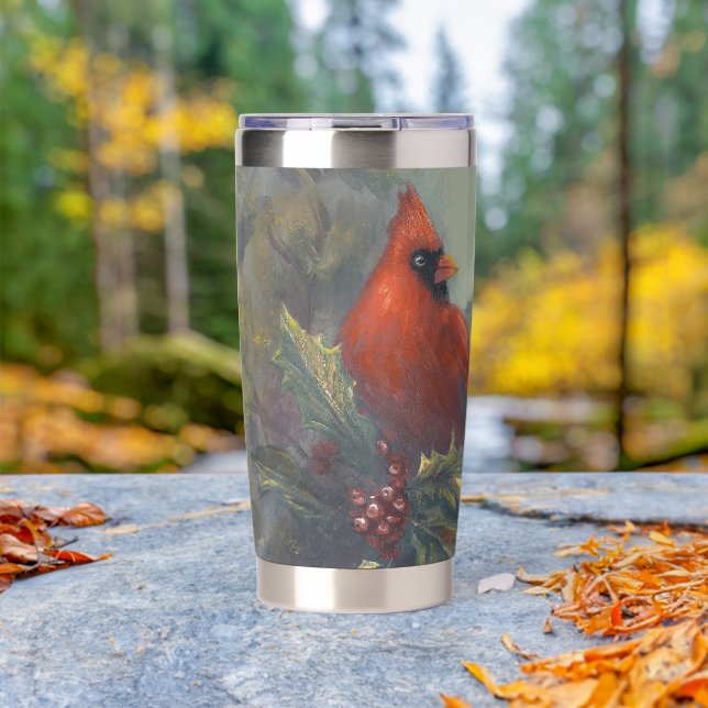 Botella Aislada "La Navidad se acerca" Cardenal (Al aire libre (girado))