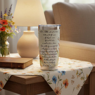 Botella Aislada La Oración del Señor boho floral