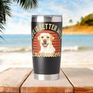Botella Aislada La vida es mejor con Labradores