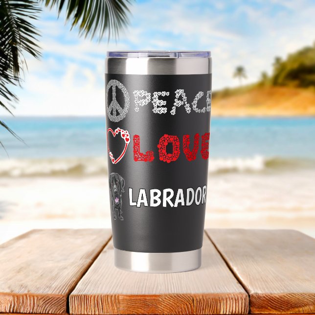 Botella Aislada Laboratorio de Paz Amor Labradores Regalo de Labra (Playa (girada))