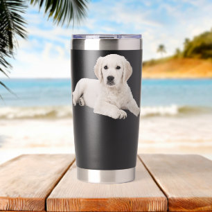 Botella Aislada Labrador blanco recuperador de laboratorio amarill