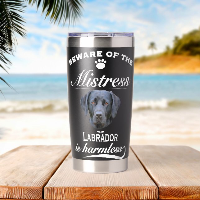 Botella Aislada Labrador Labrador Dog Labrador Beware Mistress (Playa (girada))