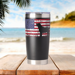 Botella Aislada Labrador Retriever Bandera Americana