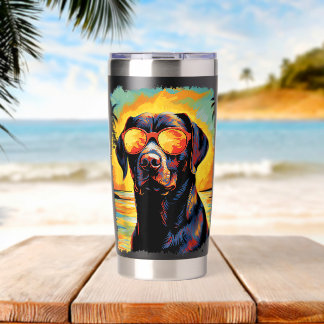 Botella Aislada Labrador Retriever Hawaiano