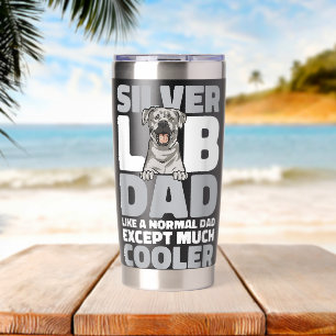 Botella Aislada Labrador Retriever Plateado Papá Lab Silver