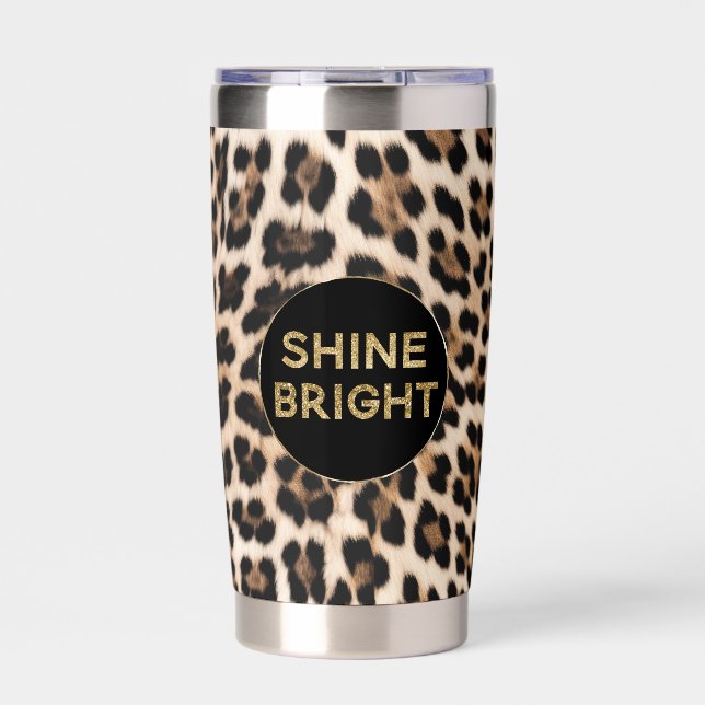 Botella Aislada Leopard Print Gold Shine Bright (Frente)