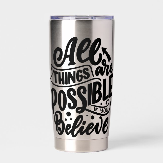 Botella Aislada Lettering Quote About Dreams (Frente)