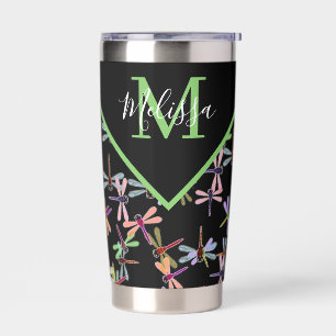 Botella Aislada Libélulas coloridas personalizadas