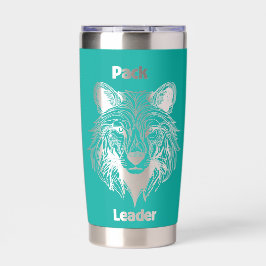 Botella Aislada Líder Del Lobo Espacial Negativo De Pack
