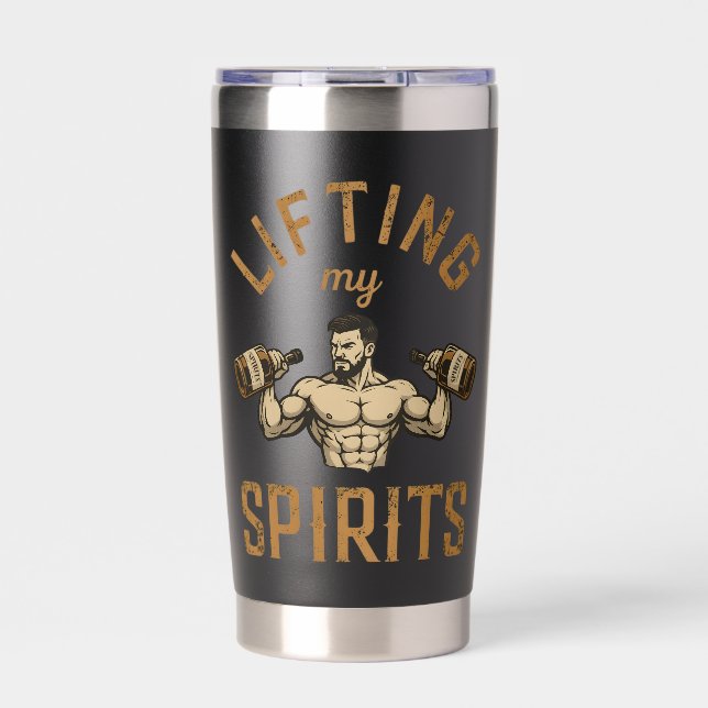 Botella Aislada Lifting My Spirits -Bodybuilding Gym Humor- Funny (Frente)
