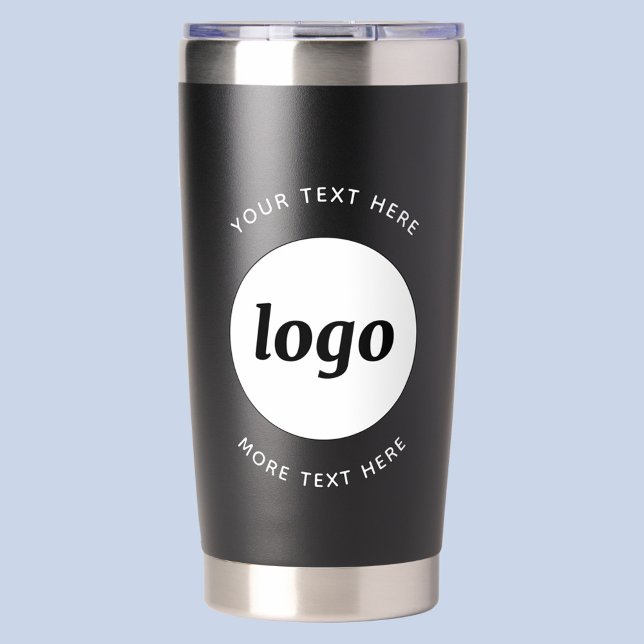 Botella Aislada Logotipo Simple Con Texto Promocional Empresarial (Logo with custom text business promotional branding thermal tumbler water bottle)