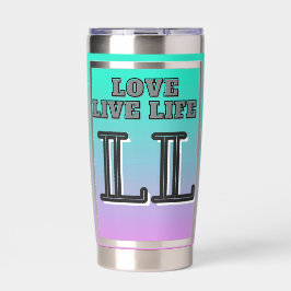 Botella Aislada Love Live Life  Quote