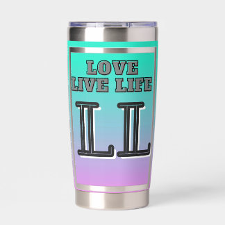 Botella Aislada Love Live Life  Quote