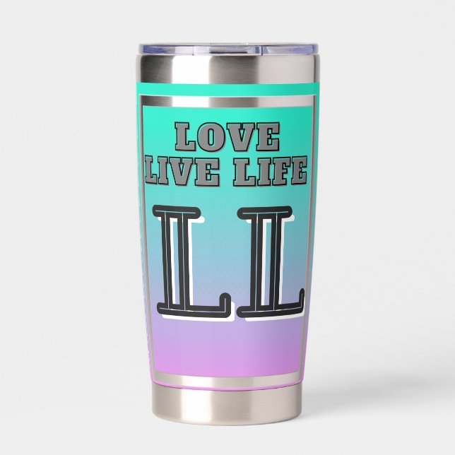 Botella Aislada Love Live Life  Quote (Frente)