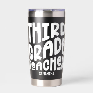 Botella Aislada Maestro de 3er Grado   Diseño de Texto Minimalista