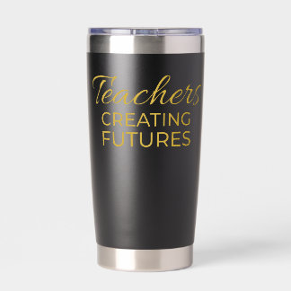 Botella Aislada Maestros Creando Futuros Oro Negro Motivacional