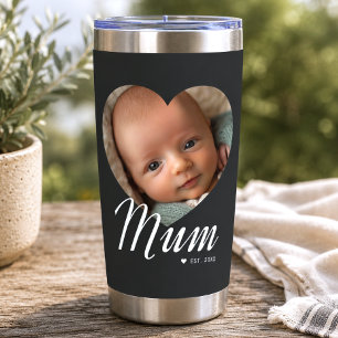 Botella Aislada Mamá Estableció Letra Corazón Foto Negra