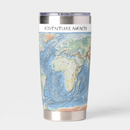 Botella Aislada Mapa Mundial en Relieve Pastel – Personalizado