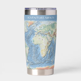 Botella Aislada Mapa Mundial en Relieve Pastel – Personalizado