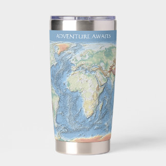 Botella Aislada Mapa Mundial en Relieve Pastel – Personalizado