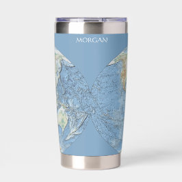 Botella Aislada Mapa Mundial en Relieve Pastel – Personalizado