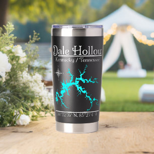 Botella Aislada Mapa Náutico del Lago Dale Hollow Kentucky Tenness