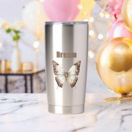 Botella Aislada Mariposa de Sueño Marrón Blanco