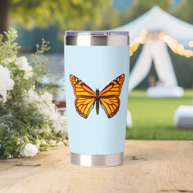 Botella Aislada Mariposa Monarca (Boda (girado))