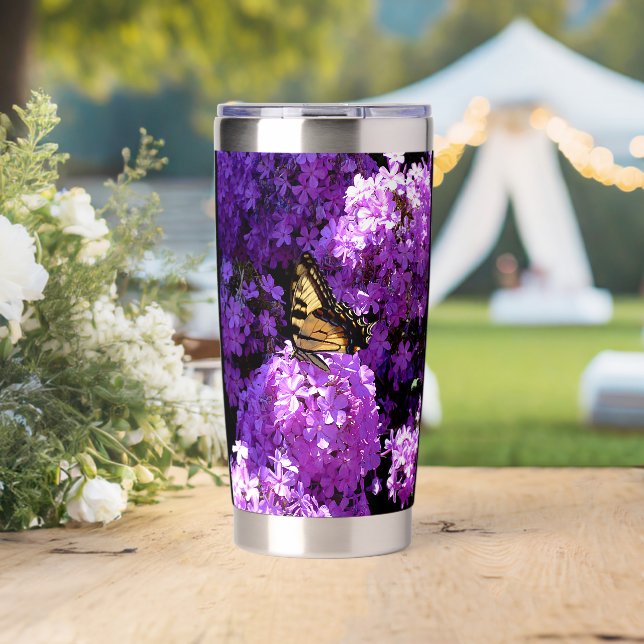 Botella Aislada Mariposa y Flox (Boda (girado))