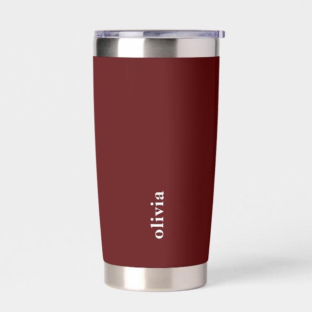 Botella Aislada Maroon Insulated Tumbler with Custom Brand Text (Izquierdo)