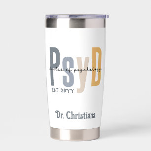 Botella Aislada Médica de PsyD personalizado de graduación de Psic