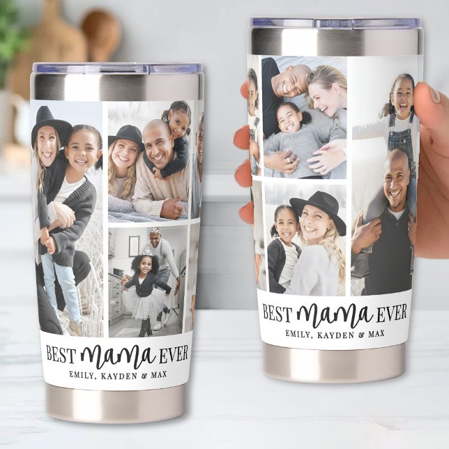 Botella Aislada Mejor Foto de Mamá Madre (Best Mama Photo Mother Insulated Tumbler)