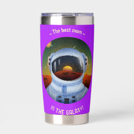 Botella Aislada Mejor Mamá En El Tumbler Termal De Galaxia