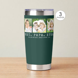 Botella Aislada MEJOR PAPÁ DEL MUNDO 3 Fotos Personalizadas