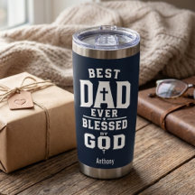 Mejor Papá del Mundo Bendecido por Dios Personaliz