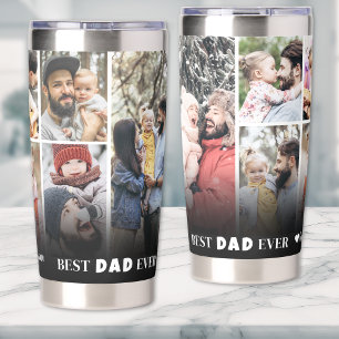 Botella Aislada Mejor Papá Personalizado Nunca Collage de 8 Fotos