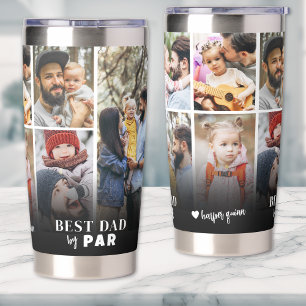 Botella Aislada Mejor Papá Personalizado Por Padre Collage de foto