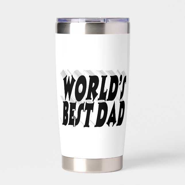 Botella Aislada Mejor Papá texto negro en 3d (Frente)