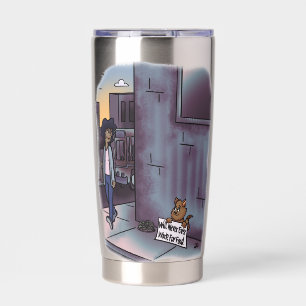 Botella Aislada Mendigar Tumbler aislado de gato