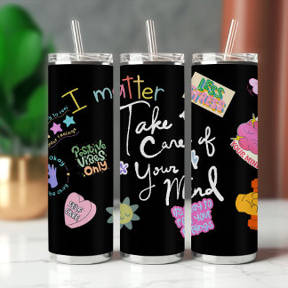 Botella Aislada Mental Health Self Care Affirmation Tumbler – Posi