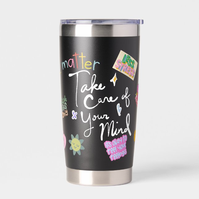 Botella Aislada Mental Health Self Care Affirmation Tumbler – Posi (Izquierdo)