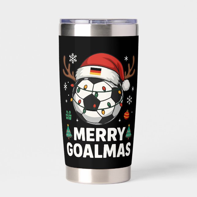 Botella Aislada Merry Goalmas - Funny Soccer Christmas (Detrás)