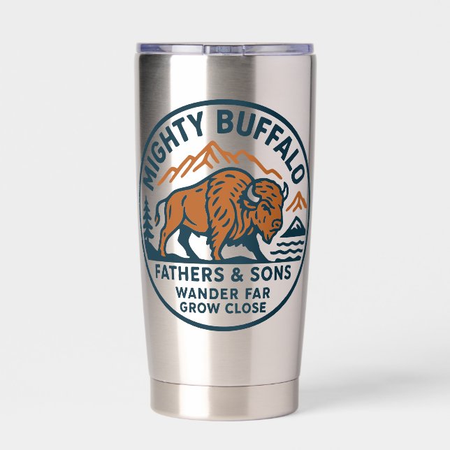 Botella Aislada Mighty Buffalo Tumbler (Detrás)