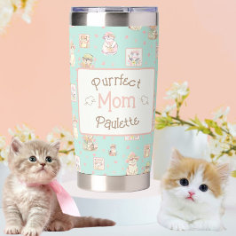 Botella Aislada Mint Purrfect Mom Cat Boho Spring Gorras